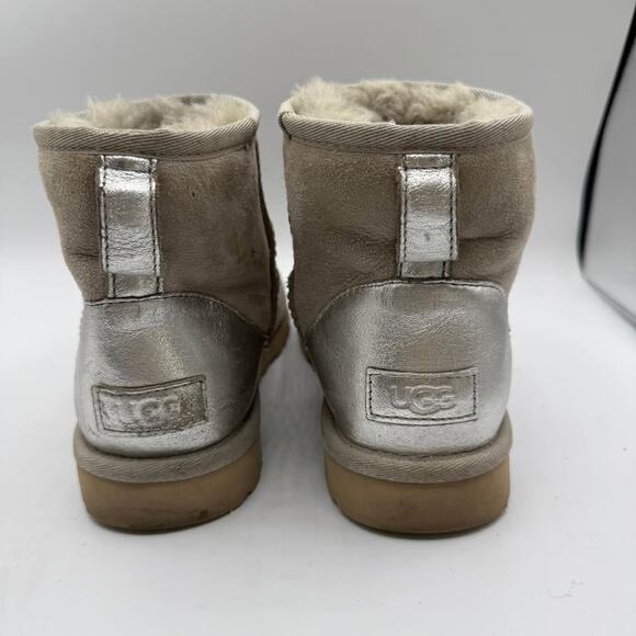 Ugg Classic Gray Mini Metallic Silver Women’s 6 - Picture 5 of 10